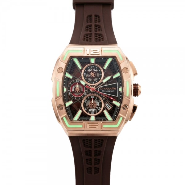 Crocodile CM-052D34F Rosegold Brown